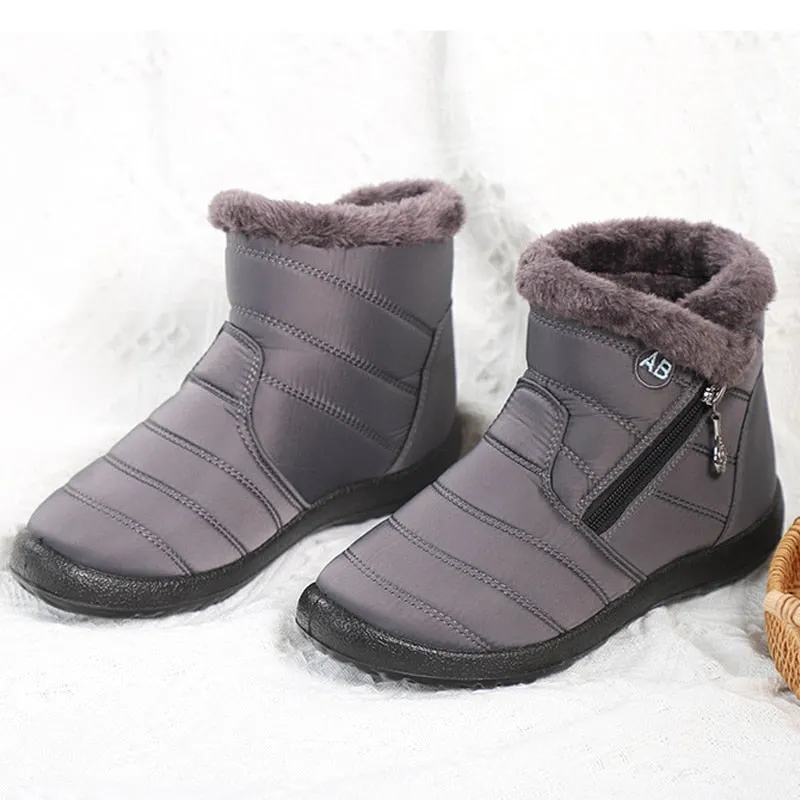 Winter Short Boots Women Ankle Boots Cotton Fabric Femmes Bottes Plush Shoes Ladies Booties Waterproof Shoes Botas Femininas