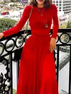 Solid Color Long Sleeves Maxi Dress
