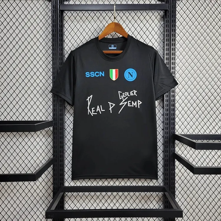 【S~4XL】Napoli x Geolier Special Edition Jersey - Black