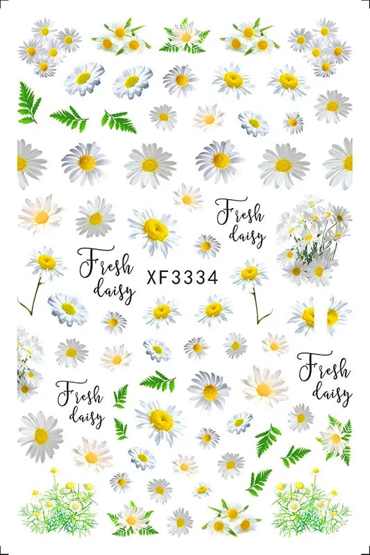 3D Nail Art Stickers Manicure Decoration Design Nail Art Decal Green Clover Leaf Nail Art Designer Decals Beautiful Flower