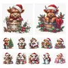 12pcs Christmas Yak-11CT Stamped Cross Stitch Set 12.5*12.5cm/4.92*4.92in