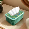 (US Local)Acrylic Flower Diamond Painting Paper Towel Dispenser Decor Tissue Box Kit