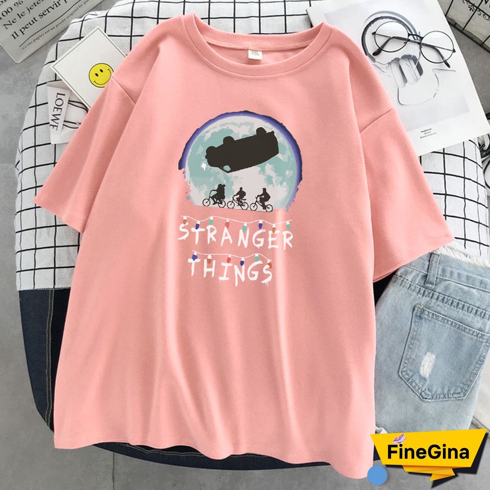 Science Fiction Thriller Stranger Things Print T Shirt Women O-Neck Loose T-Shirt Summer Soft T-Shirt Hip Hop Casual T Shirts