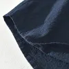 Chemise en lin &agrave; col en V et manches courtes pour hommes
