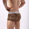 Men's Sexy Leopard Print U Pouch Boxer Briefs