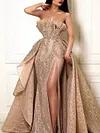 Off-The-Shoulder Ruffled Sequined Split-Side Backless Stylish Evening Maxi Dress