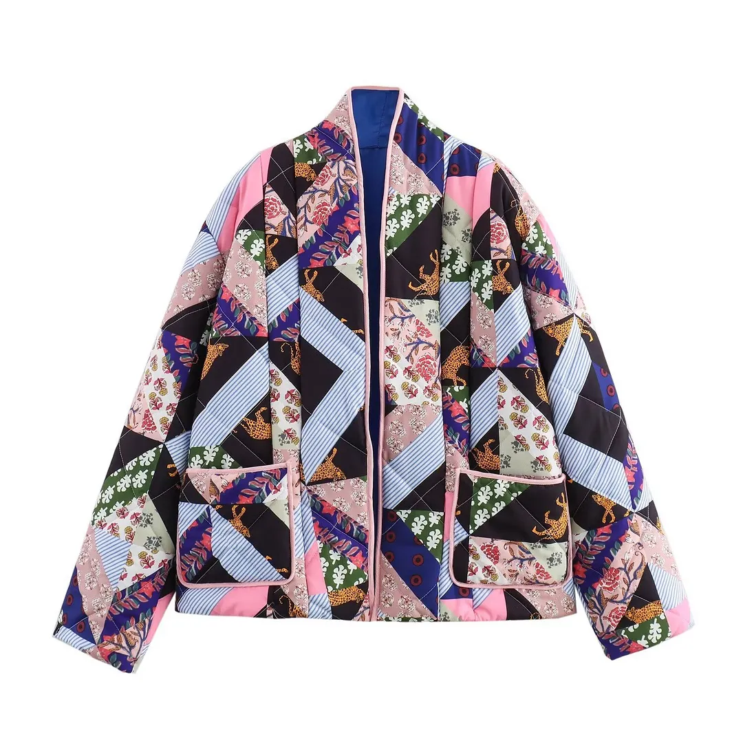 Billionm Billionm Women's New Chiffon Long-Sleeved Printed Dress 1005