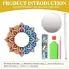 (US Local) DIY Flowers Hanging Mirror Diamond Art Kits Wall Door Decoration