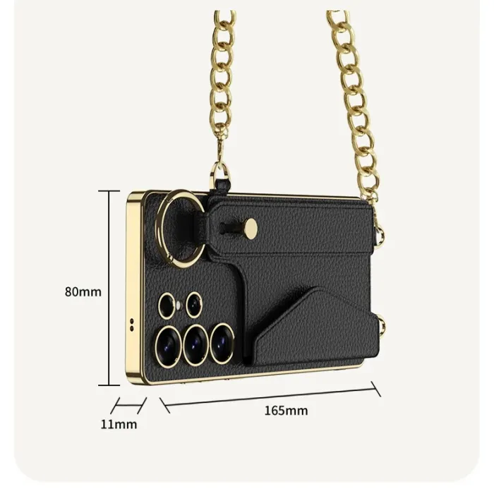 Samsung S25Ultra card holder wrist strap crossbody phone case