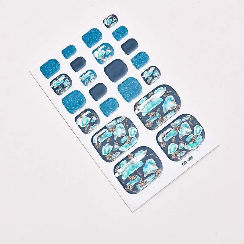 22 Tips/Sheet Shiny Nail Decoration Nail Adhesive Nail Accesoires Nail Art Decoration Nailart Sticker Adesivos Nail Tape
