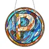 (Upgrade Size)DIY Double Sided Diamond Painting Alphabet Family Last Name Initial Sign Ornament with Chain Window Hanging Kit