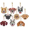 9Pcs DIY Diamond Painting Dog Keychain