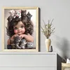 Little Girl And Cat-11CT Stamped Cross Stitch 40*50cm/15.75*19.69in