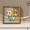 Diamond Painting Wooden Double-Sided Flower Ornaments Kit with Photo Frame Desktop