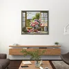 Windowsill Vase-14CT Stamped Cross Stitch 47*44cm/18.5*17.32in