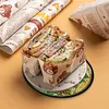 4PCS Wooden Diamond Painted Placemat Round Placemat with Holder(Rose Bouquet)