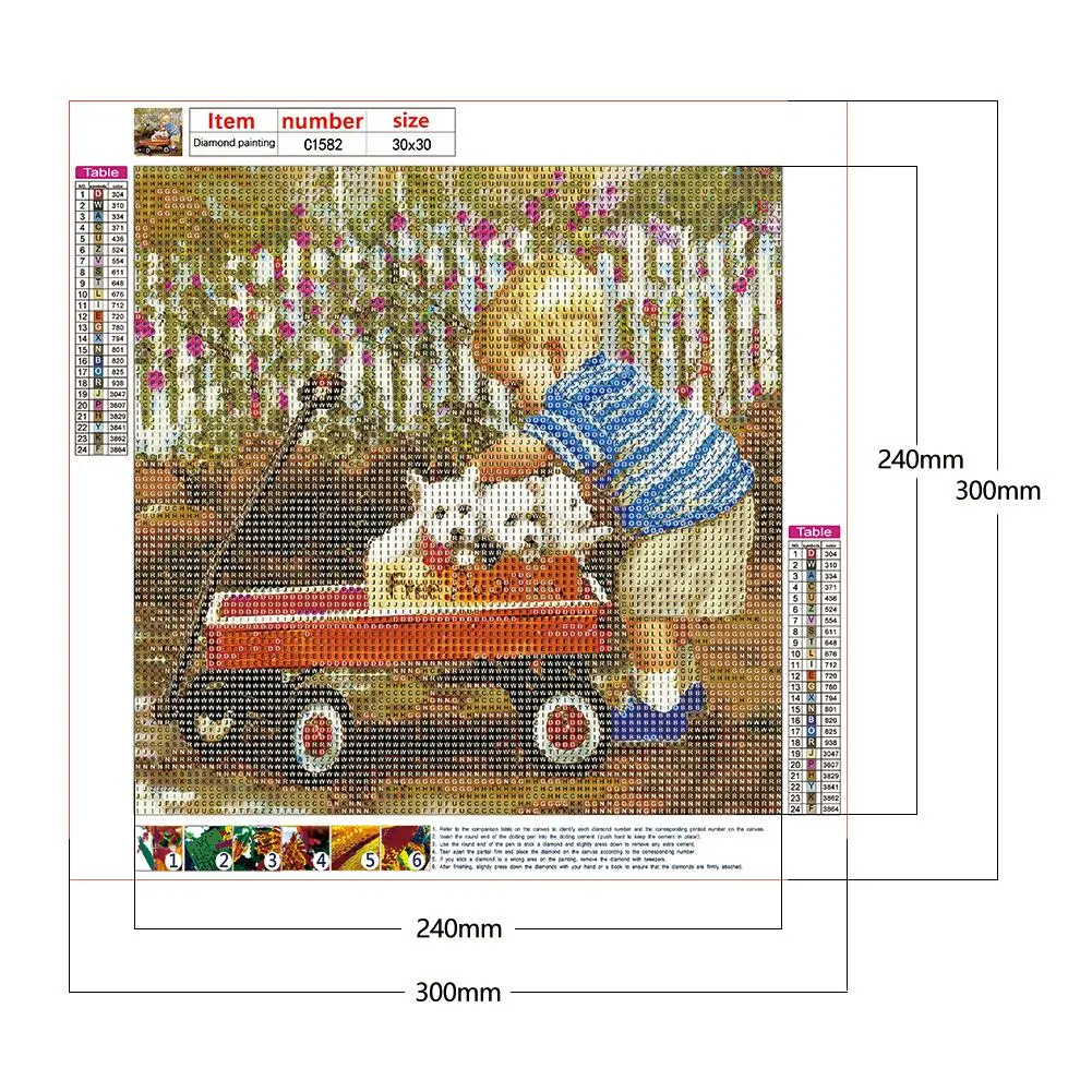 Diamond Painting - Full Round Drill - Little Boy Car(30*30cm)