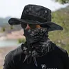 Men Camo Fishing Hat Foldable Casual Balaclava Sun Hat Breathable Bucket Hat