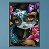 >SALE<5D DIY Full Round Drill Partial AB Diamond Painting Devil Mask Doll Decor45x65cm