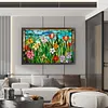 >SALE<Full Embroidery Cotton Thread 11CT Print Stain Glass Flower Cross Stitch 60x40cm