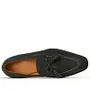 Men's Green Tassel Suede Loafers - Leather Sole