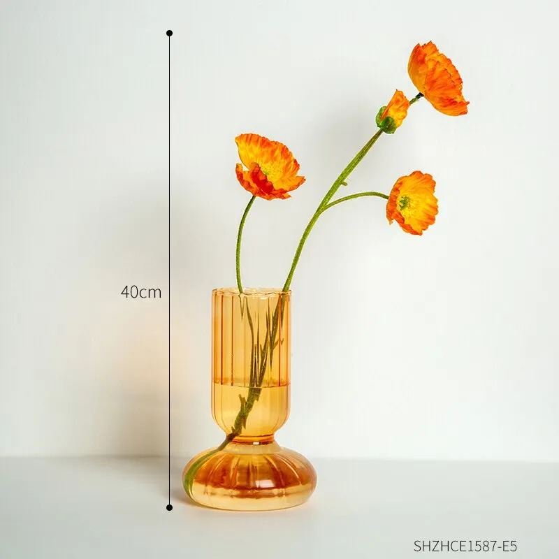 INS Creative Colorful Special-shaped Glass Vases for Decoration Table Decoration Living Room Nordic Home Decoration Flower Vases