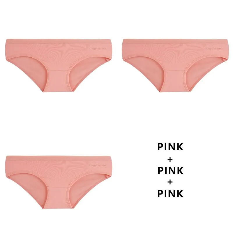TERMEZY 3PCS Women Sexy Panties Cotton Underwear Solid Briefs Girls Low-waist Lingerie G String Soft Breathable Intimates XXS-L