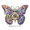 (US Local)2D DIY Butterfly Irregular Shaped Drilling Diamond Painting Clock Art Craft