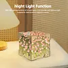 Tulip Night Light Handmade DIY Magic Cube Tulips Flower Table Lamp and Mirror Home decor Gift