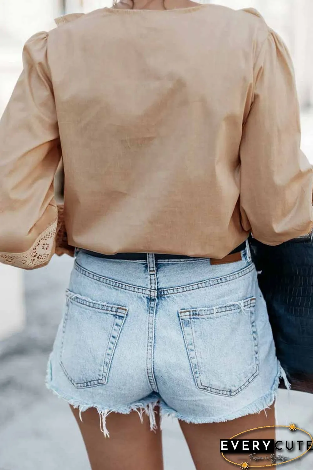 Solid Color Sexy V-Neck Low-Cut Lace Tops
