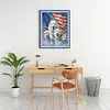 (US Local)Wolf  Flag-11CT Stamped Cross Stitch Kit(45x60cm)