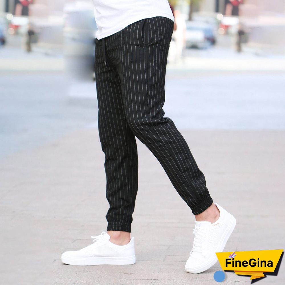 Fashion Vertical Stripes Mens Casual Pants