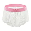 Men's Sissy Lingerie Lace Underwear Floral Bra Bowknot Strappy Bra Top Crossdressing Nightwear