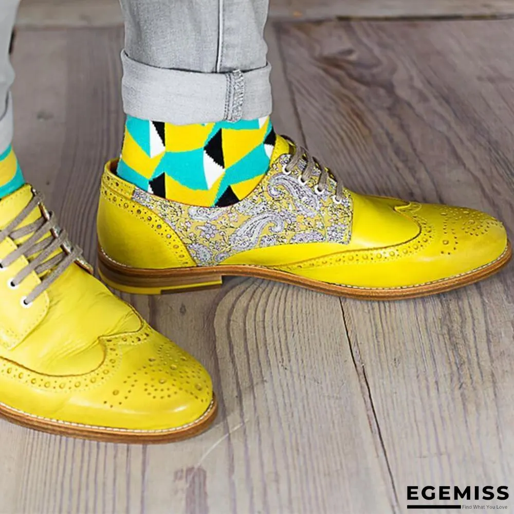 Handmade Paisley Pattern Oxford Leather Shoes | EGEMISS