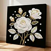 (25x25cm)DIY Pearl Painting Flower Framed Handmade Pearl Material Art Kit Living Room Decor