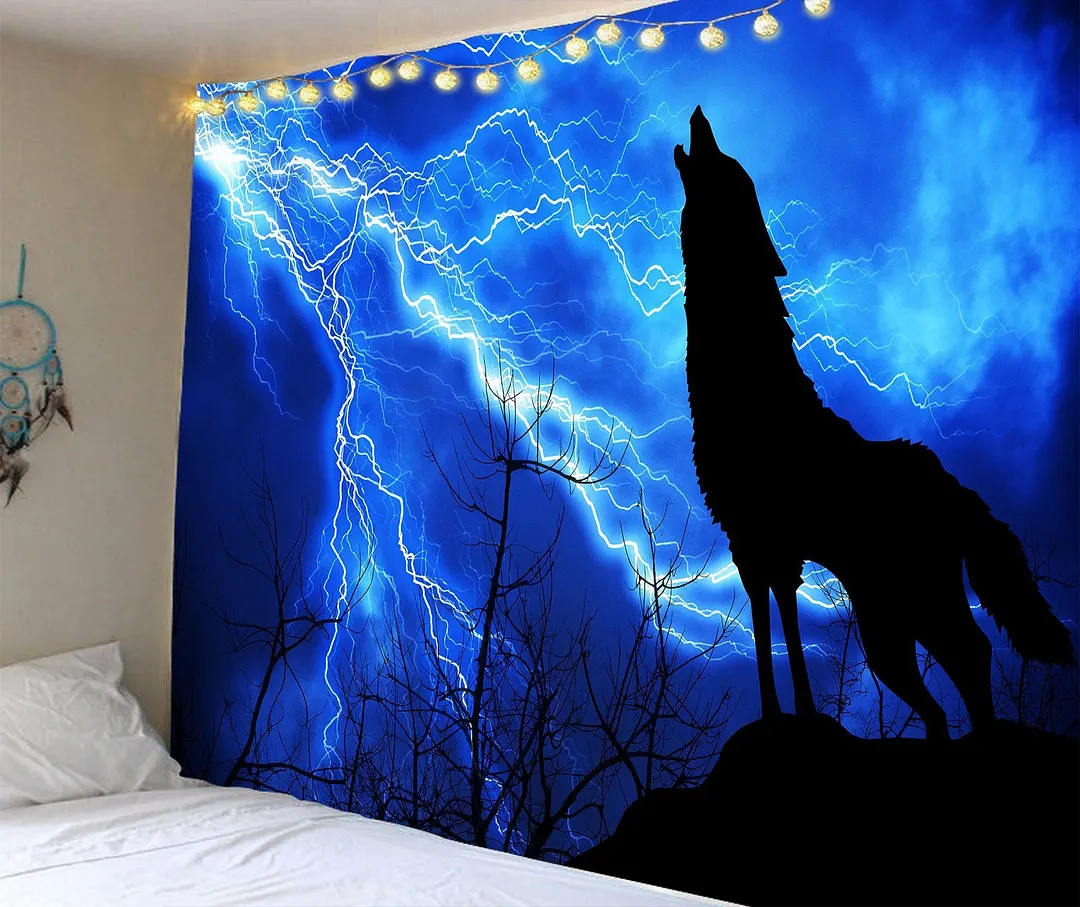 India Manada Wall Hanging Tapestry 3D Printed Animal Natural Sofa Backgound Wall Tapestries Bohemian Wolf Tiger Lion House Decor