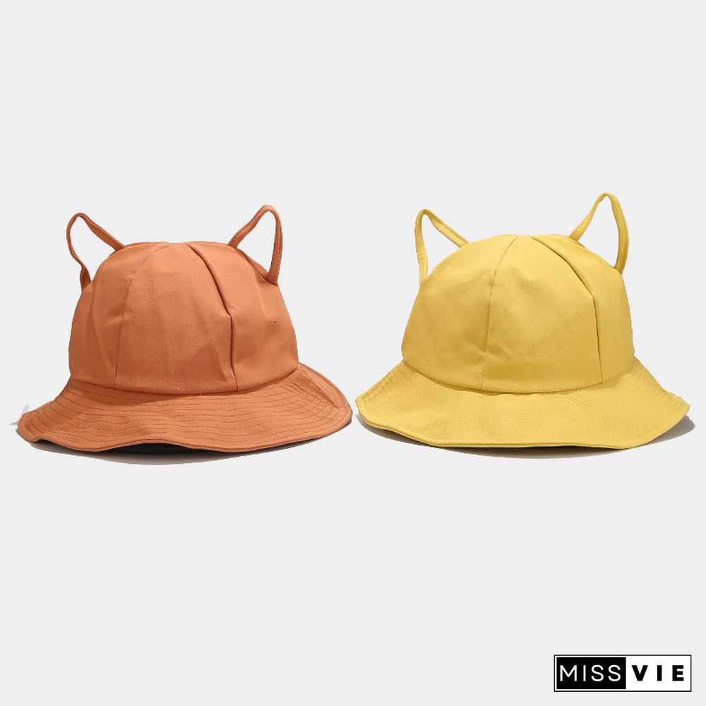 Cute Cat Ears Casual Fisherman Hat