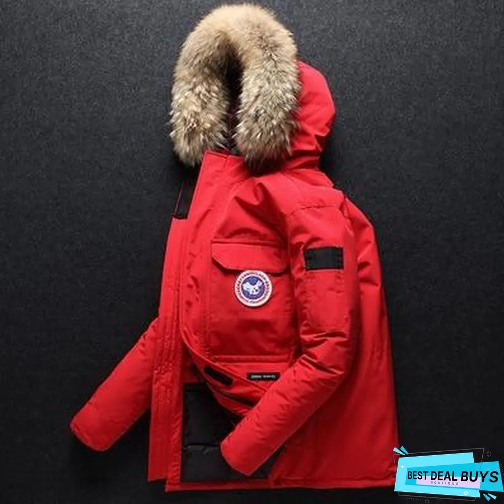 Winter Feather Men's Down Jacket Short Canada Down Jacket Outdoor Workwear Thick Warm Men's Winter Jacket