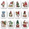 (US Local)12pcs Christmas Gnome Diamond Painting Keychains Kit DIY Diamond Art Charms