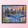 >SALE<Full Embroidery Eco-cotton Thread 11CT Printed Snowhouse Cross Stitch Artwork
