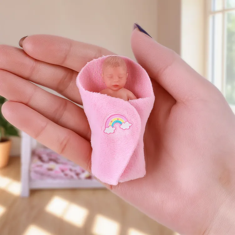 Babeside Aurora 3" Mini Full Silicone Sleeping Reborn Baby Girl with Playset Accessories