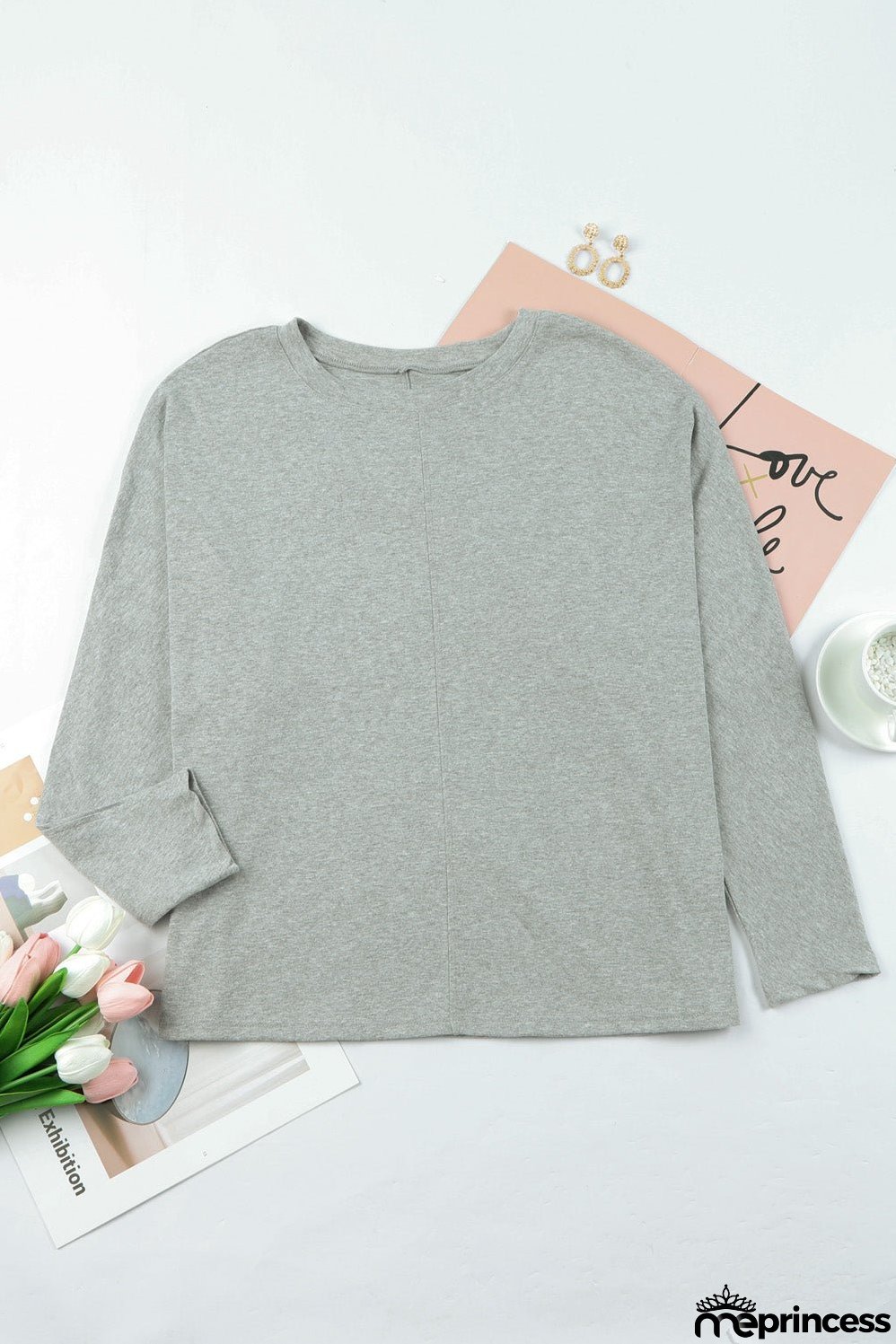 Stripe Long Sleeve Large Fashion Simple V-Neck T-Shirt