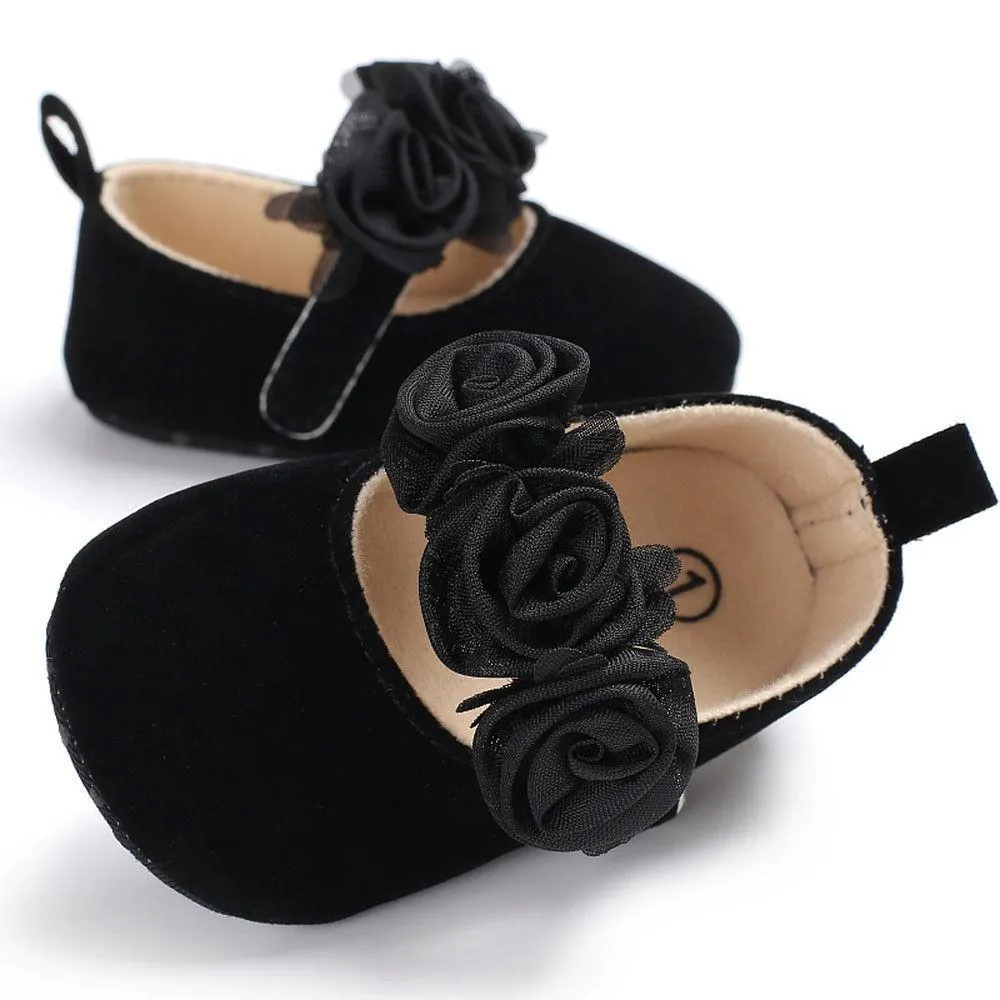 2022 Brand New Newborn Infant Girl Baby Toddler Crib Shoes Pram Soft Sole Prewalker Anti-slip Sneakers Baby Flower Shoes