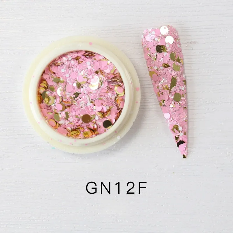 Iridescent 3D Ultrathin Sequins Nail Glitter Flakes Slices Purple White Sparkly DIY Tips Dazzling Paillette Nail Art Decorations