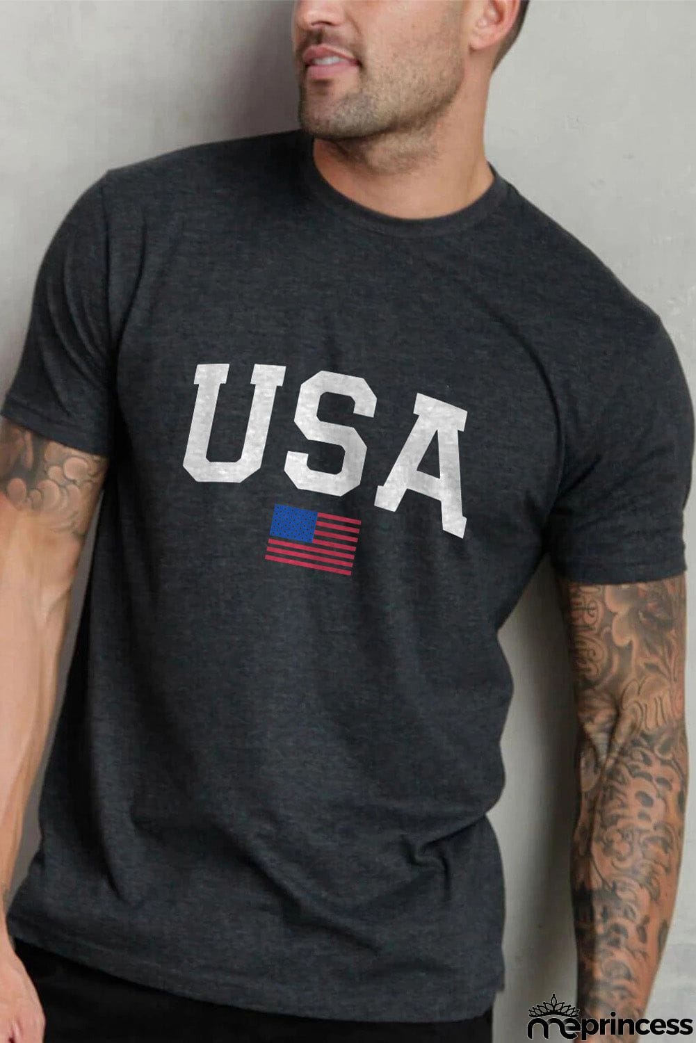 USA Flag Print Men's Tee