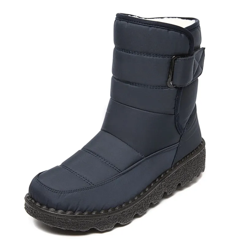2021 New Winter High-top Plush Boots Water Proof Hook & Loop Plus Velvet Women's Shoes Long Tube Outdoor Snow Boots