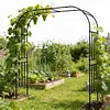 [US Local Warehouse] 7.87ft Garden Arch Trellis for Climbing Plants Metal Arch Frame Pumpkin Archway Outdoor Garden Arbors and Arches for Halloween Christmas Birthday Party Baby Shower Decoration (300x240x50cm)