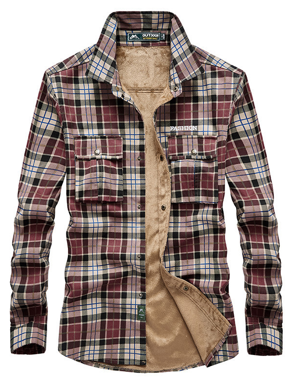 Plaid Long Sleeves Lapel Blouses&shirts Tops
