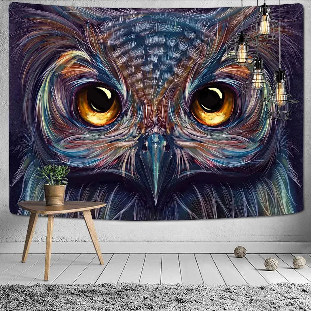 Viking Raven Tapestry Mysterious Viking Meditation Psychedelic Runes Art Wall Hanging Tapestries for Living Room Decor Yoga Mat