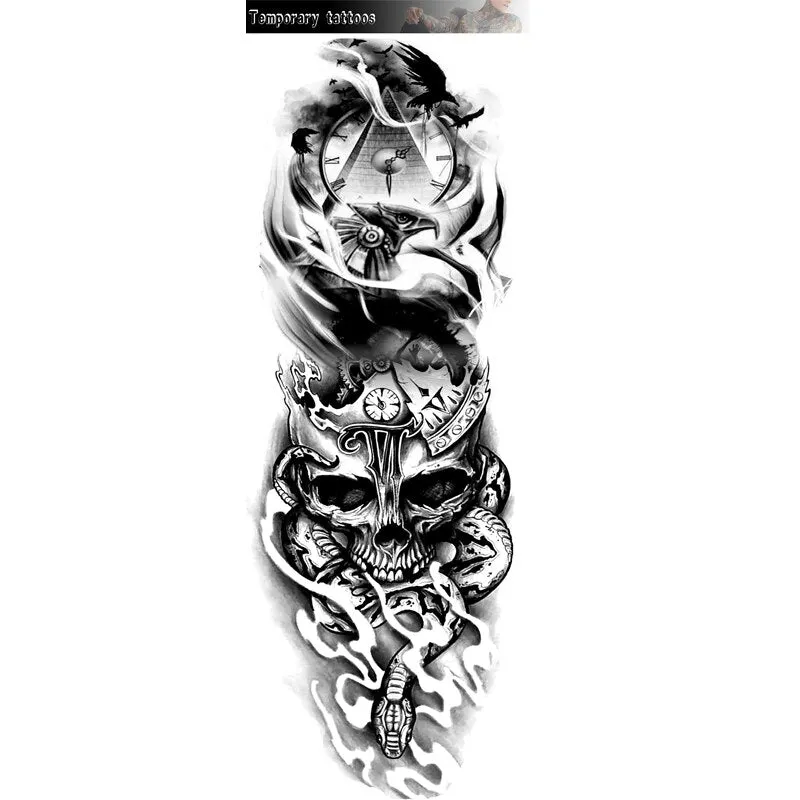 Waterproof Temporary Large Arm Sleeve Tatoo Sticker Fox Tiger Lion Animal Stickers Body Arm Legs Tattoos Temporary Paper Cover